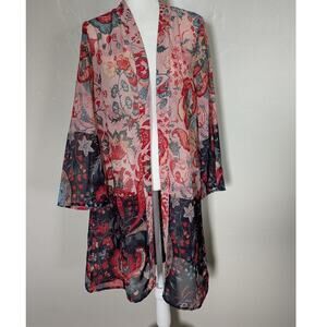 Jorja Kimono Robe Size Small Open Front‎ Long Sleeve Coverup Sheer Romantic Boho